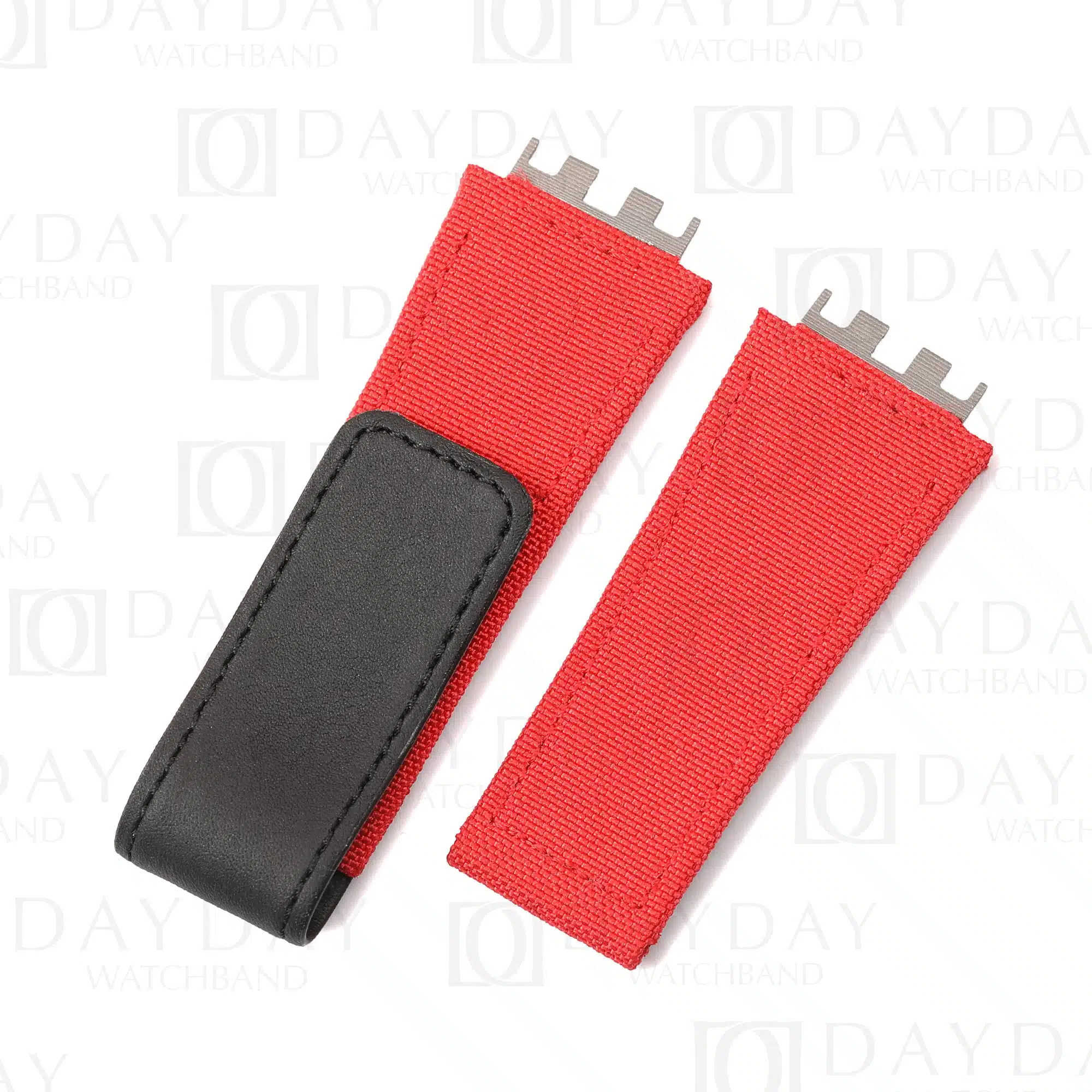 Buy Custom Hublot Big Bang-E 440 Red canvas Velcro straps Handmade watchbands (3)