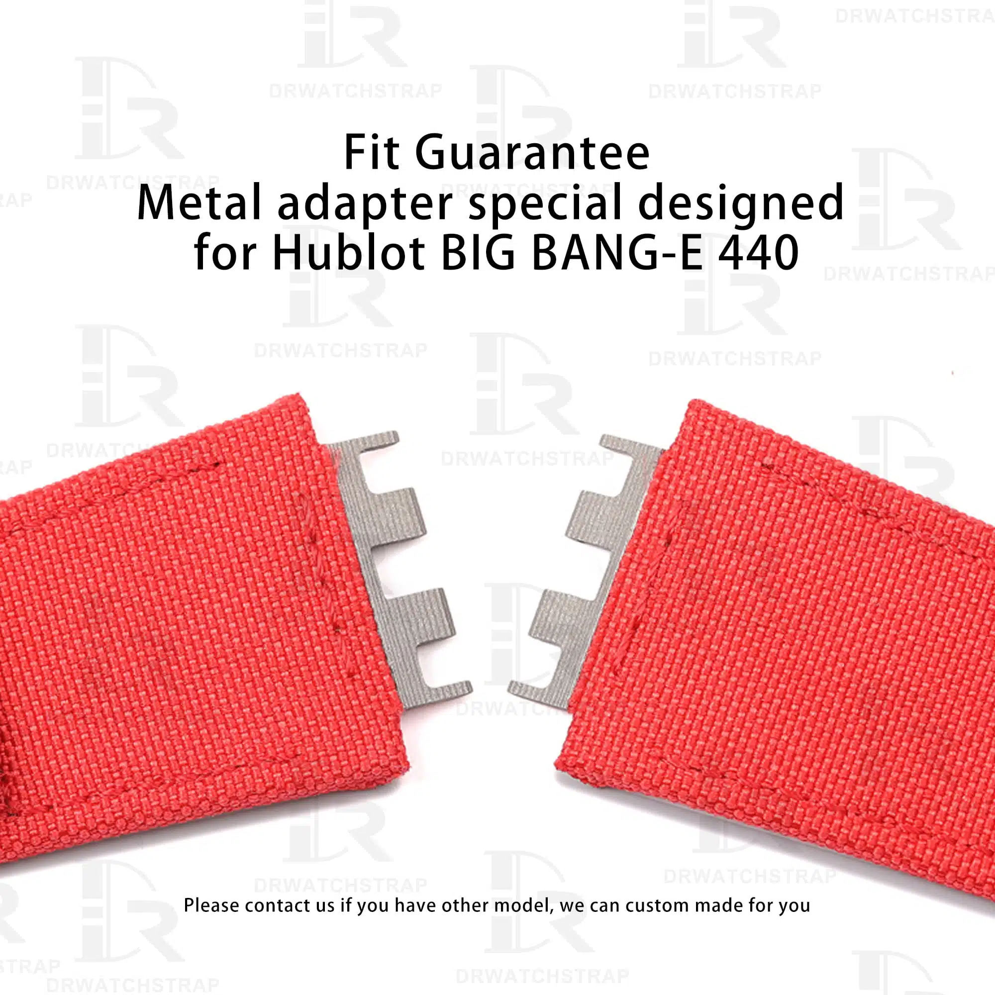 Buy Custom Hublot Big Bang-E 440 Red canvas Velcro straps Replacement watch strap (3)