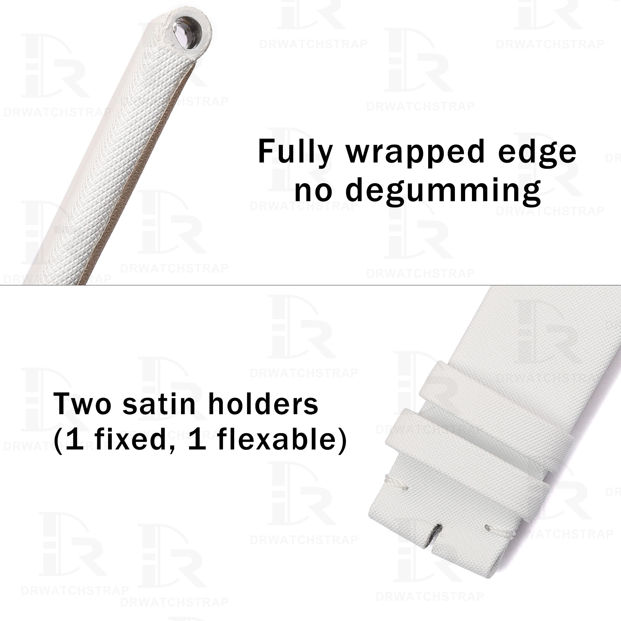 Buy Custom Montblanc Star Lady Automatic White Satin straps 19mm Replacement watchbands (2)