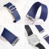 Buy Fluoro-Elastomer (FKM) Cartier Santos rubber straps 21mm Blue watchbands Replacement watch band (3)