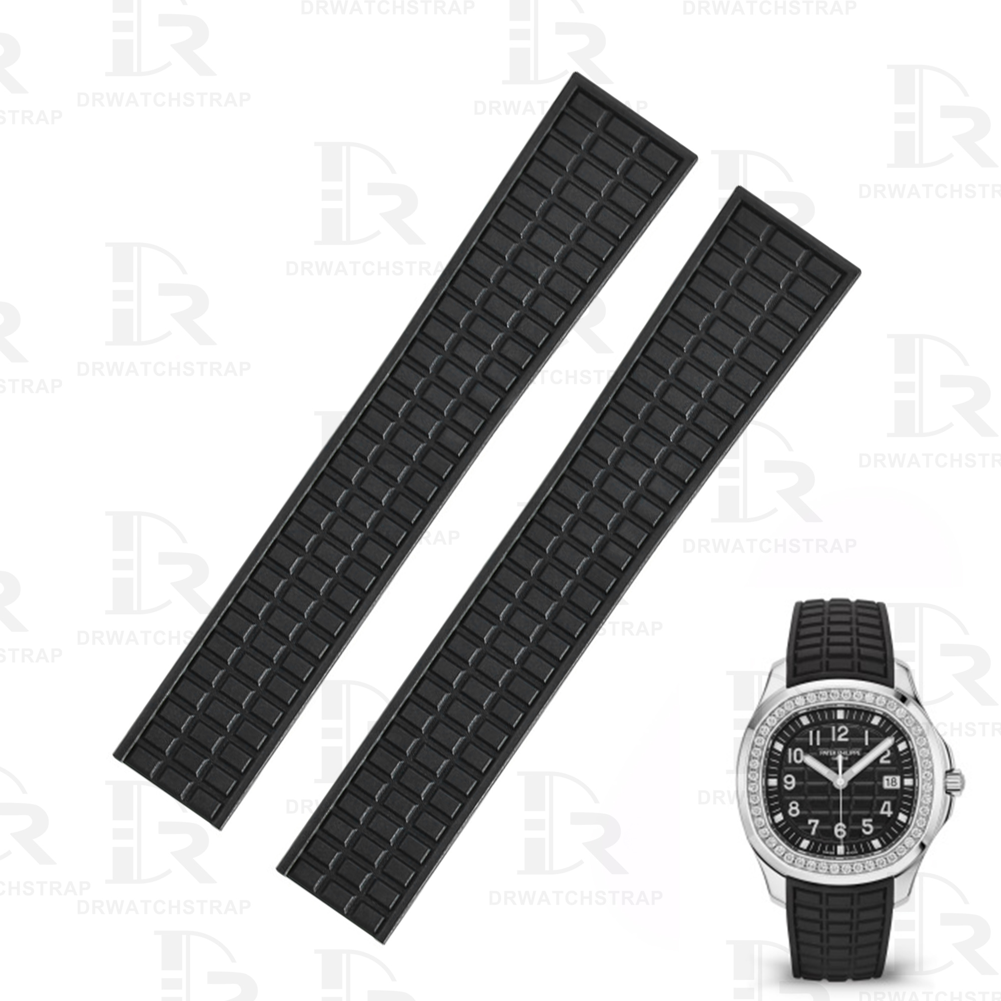 Buy replacement Patek Philippe Aquanaut 5069 5067 5068 5072 19mm Lady's Black rubber watch strap (2)