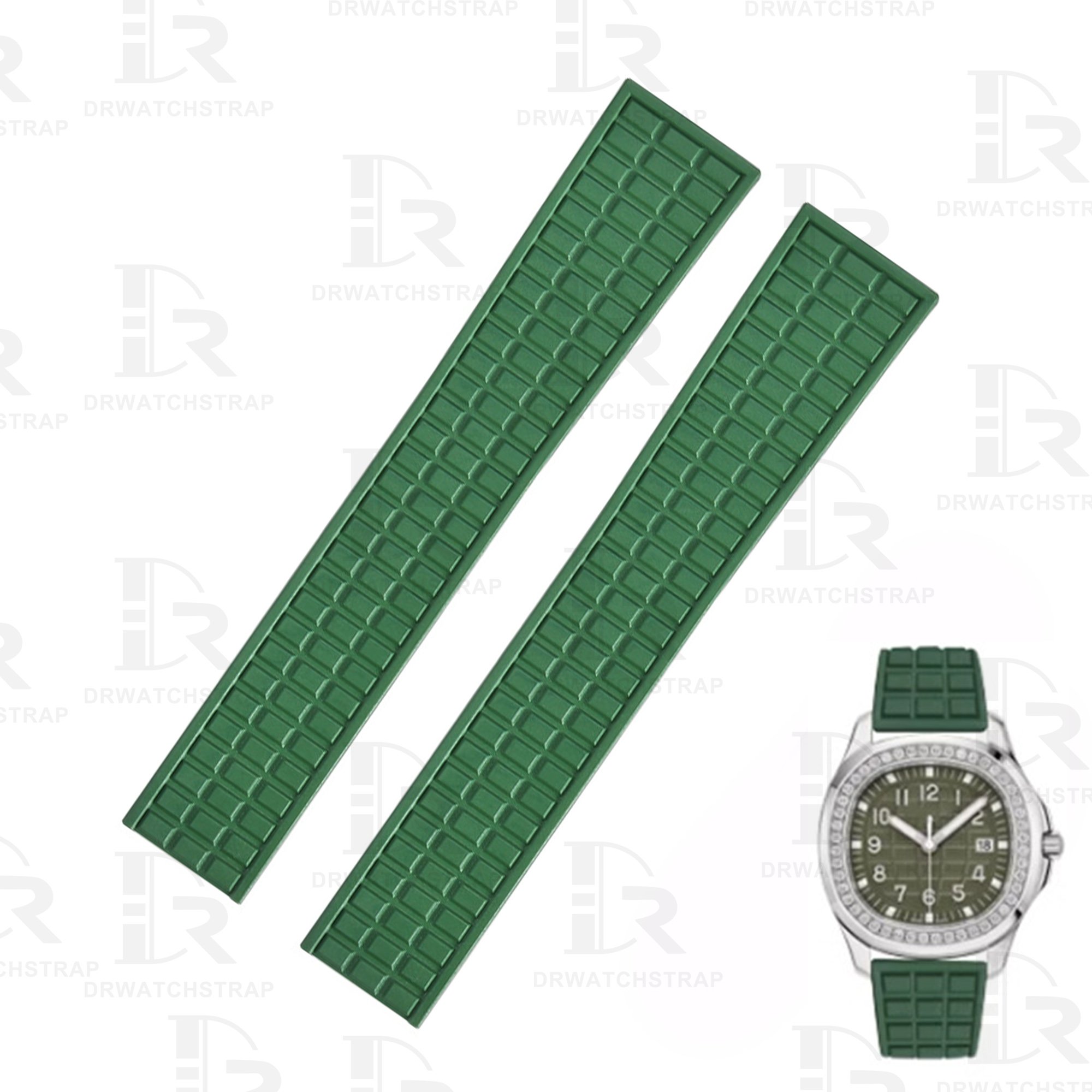 Buy replacement Patek Philippe Aquanaut 5069 5067 5068 5072 19mm Lady's Green rubber watch strap