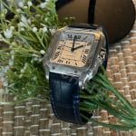 Custom Epsom Leather watch strap for Cartier Santos Large and Medium