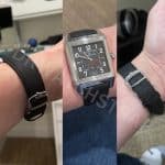 jlc jaeger lecoultre Custom black alligator leather watch band strap replacement for sale (2)
