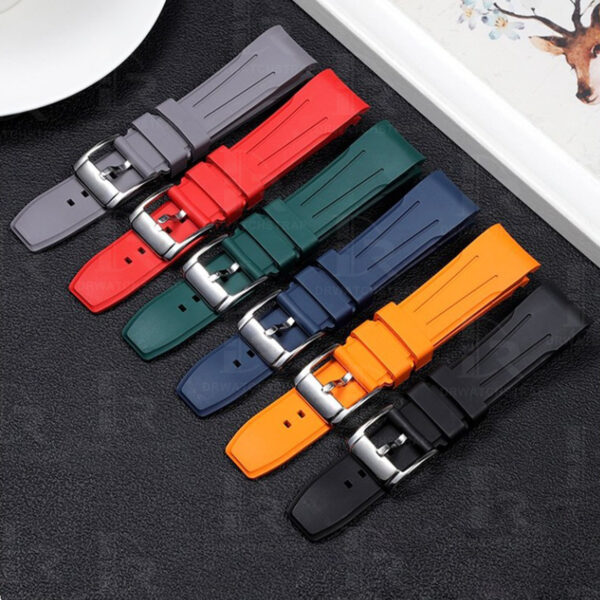 Replacement Silicone Green rubber Curved End Link watch band toughness double 18mm 20mm 21mm 22mm 24mm waterproof for men women watch straps (2)