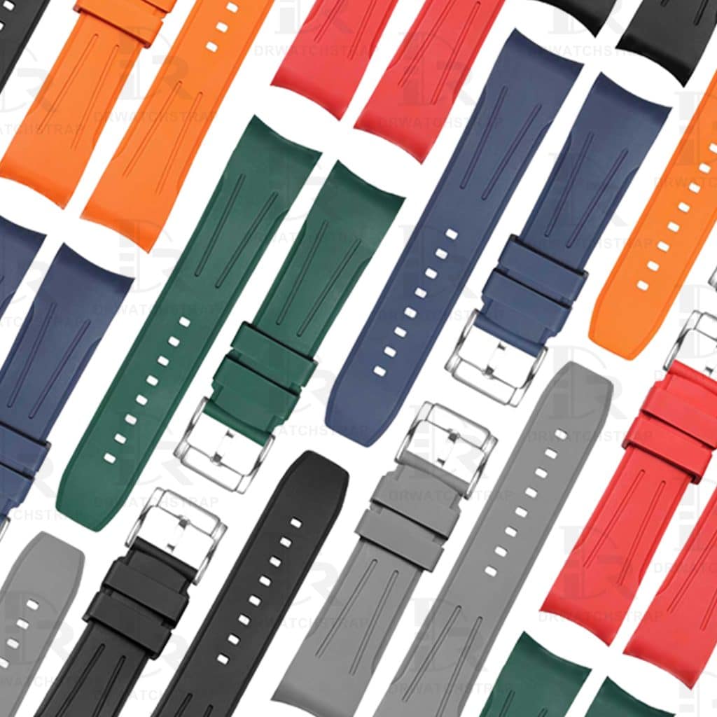 Replacement Silicone rubber Curved End Link watch band toughness double 18mm 20mm 21mm 22mm 24mm waterproof for men women watch straps
