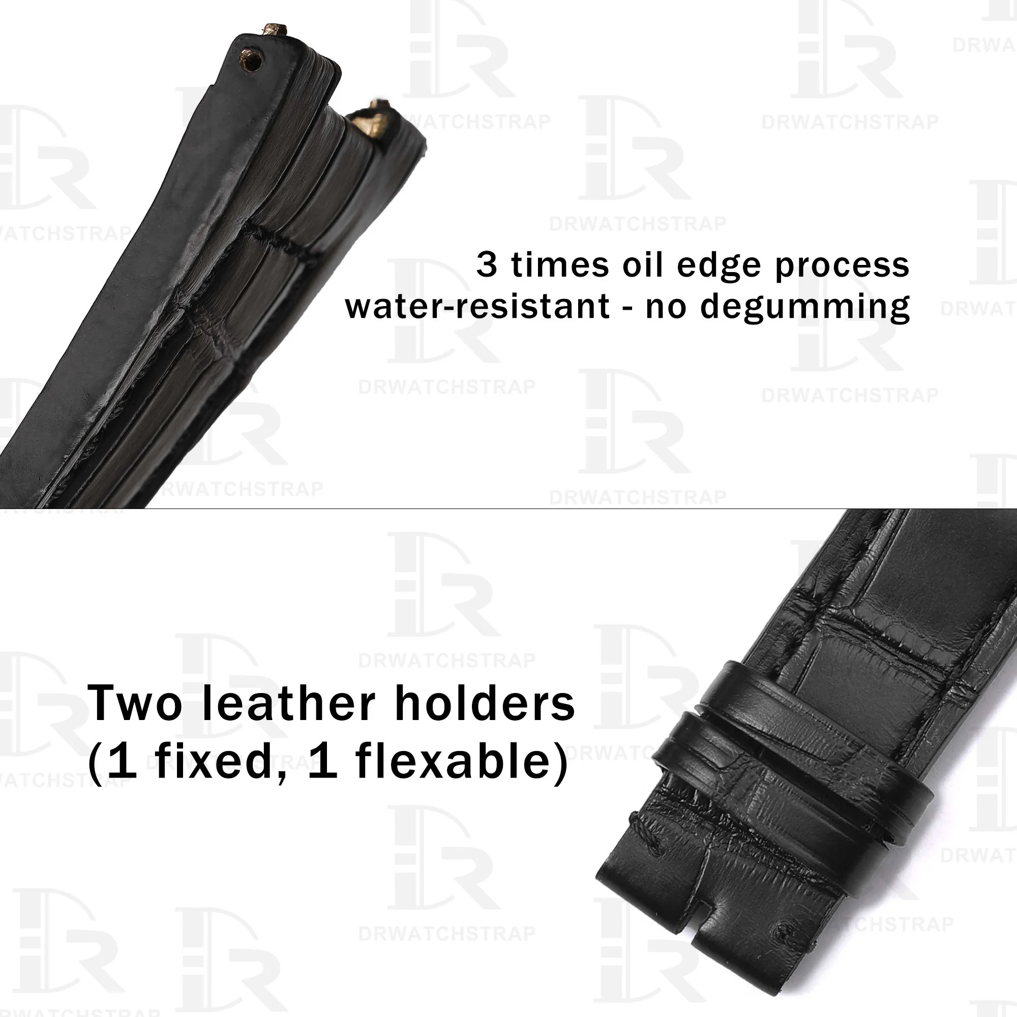 Buy Custom IWC Da Vinci iw546101 Black Leather strap 32mm Replacement watch straps (2)