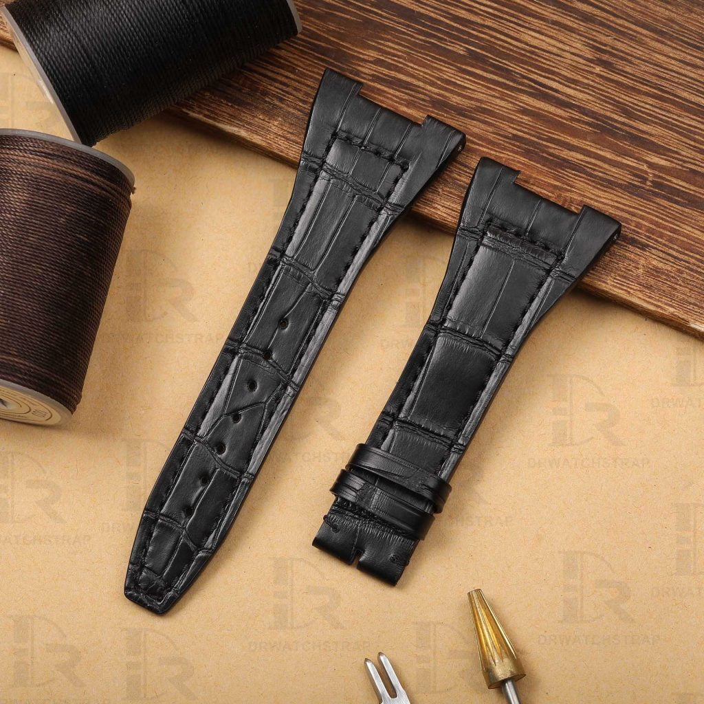 Buy Custom IWC Da Vinci vintage iw546101 Black Leather strap 32mm Replacement watch bands (1)