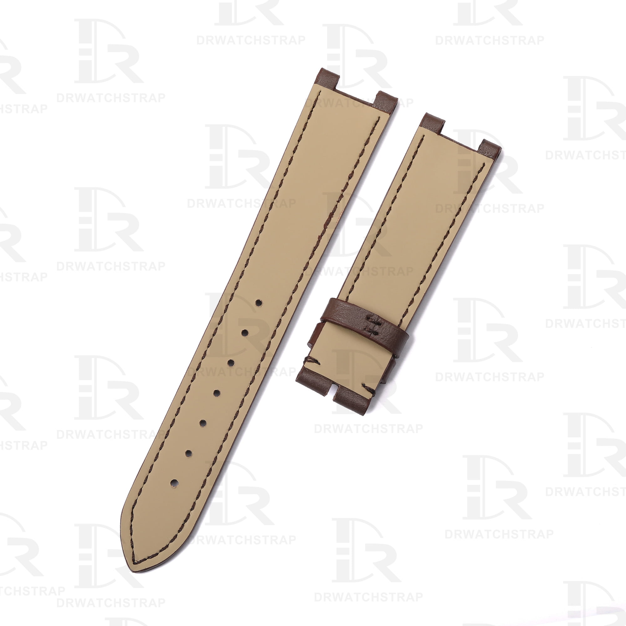 Custom Brown Calfskin leather strap Van Cleef & Arp els la Collection Moonphase 35001 ladies 18mm replacement watch band (2)