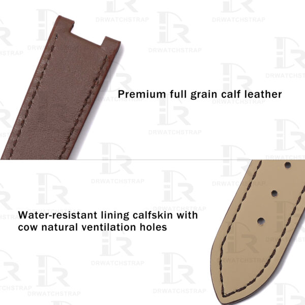 Custom Brown Calfskin leather strap Van Cleef & Arp els la Collection Moonphase 35001 ladies 18mm replacement watch band (3)