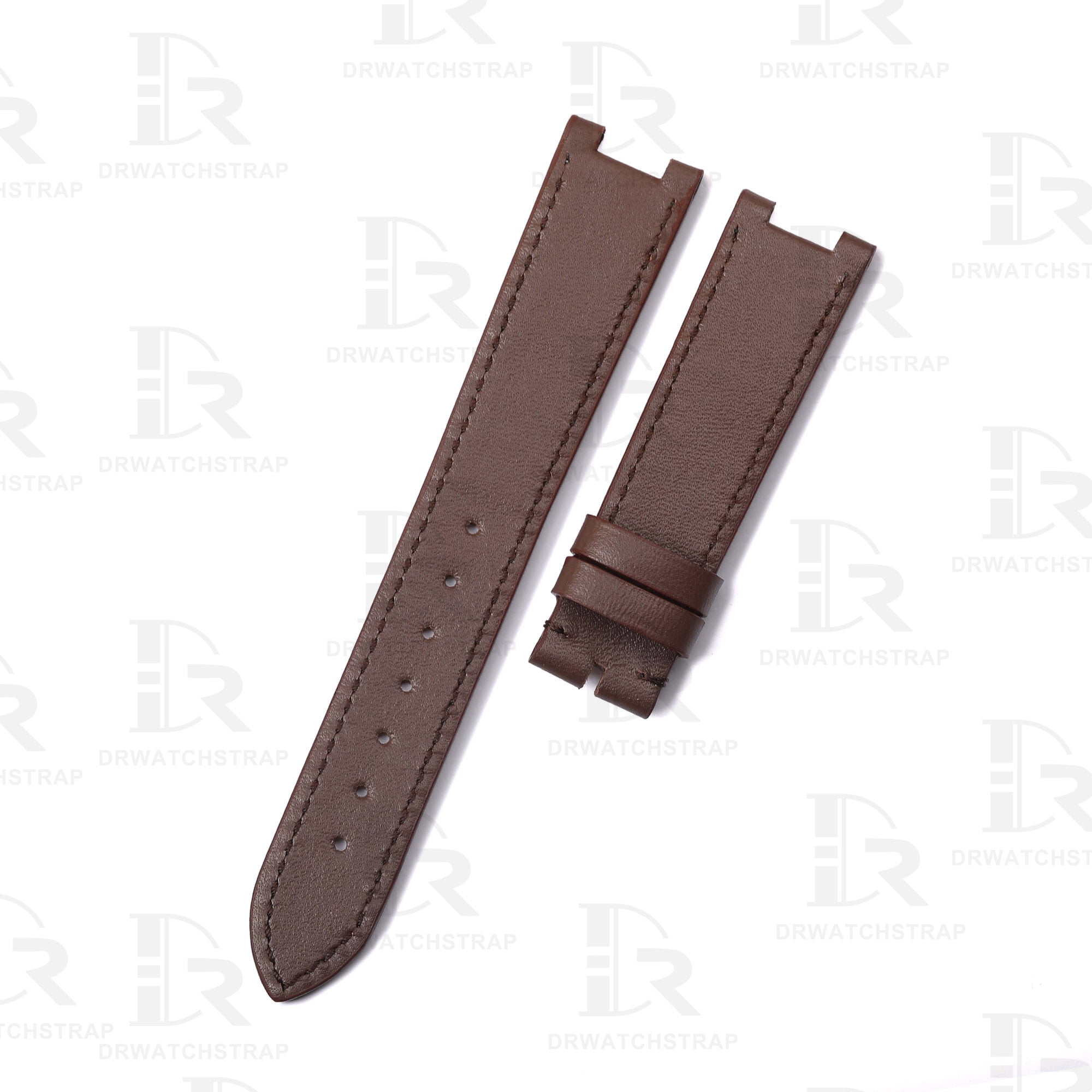 Custom Brown Calfskin leather strap Van Cleef & Arp els la Collection Moonphase 35001 ladies 18mm replacement watchband (1)