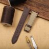 Custom Brown Calfskin leather strap Van Cleef & Arp els la Collection Moonphase 35001 ladies 18mm replacement watchbands (1)