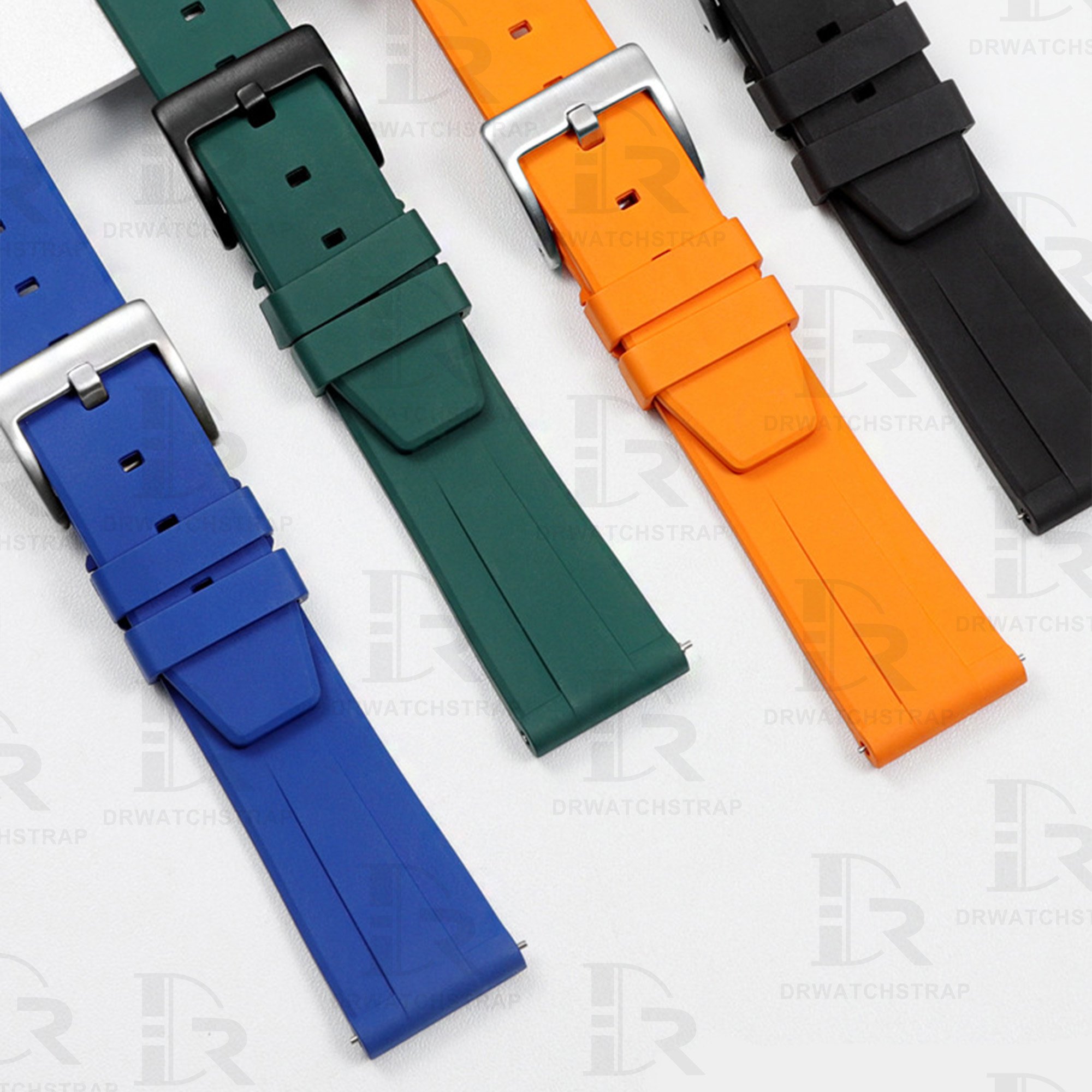 Quick release FKM rubber watch strap 18mm 19mm 20mm 21mm 22mm 23mm 24mm Blue watch straps (2)
