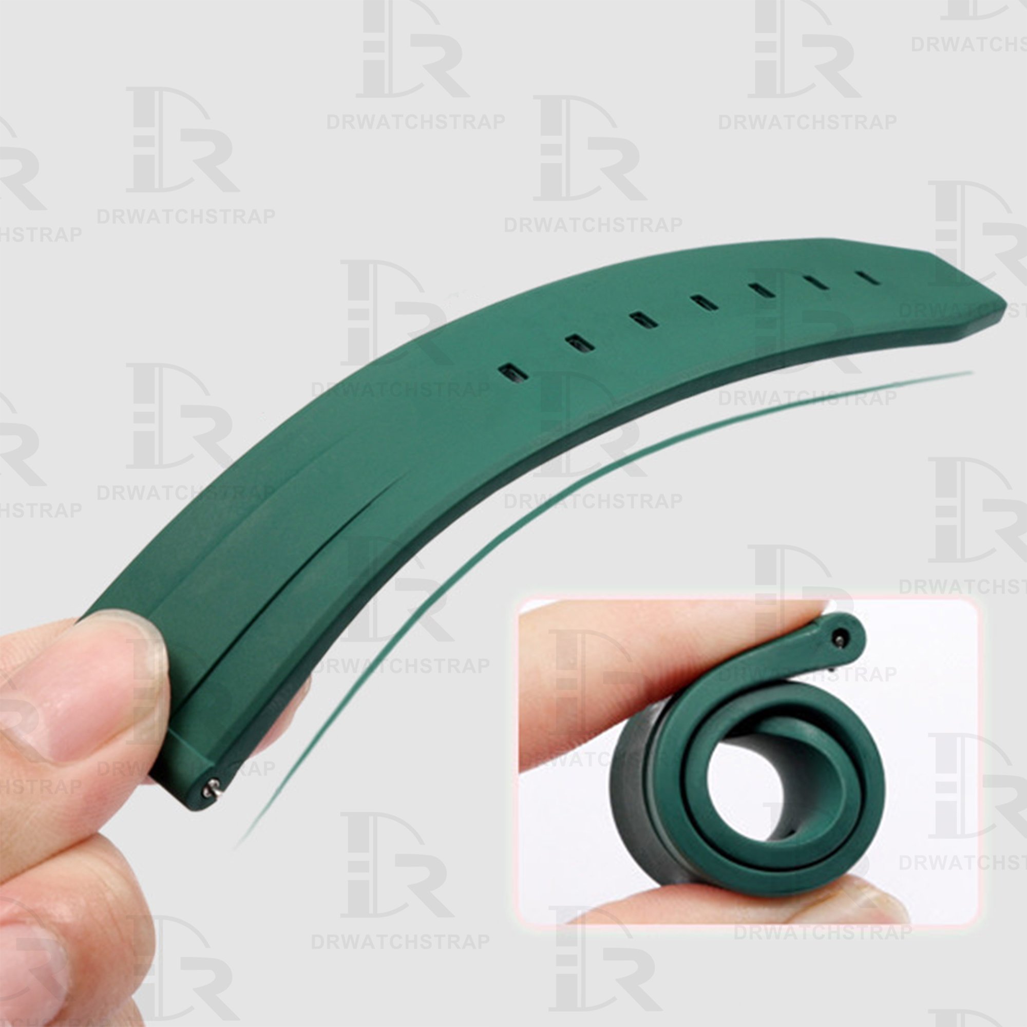 Quick release FKM rubber watch strap 18mm 19mm 20mm 21mm 22mm 23mm 24mm Green watch straps (1)