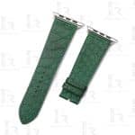 Green alligator leather strap for Chopard Happy Diamonds