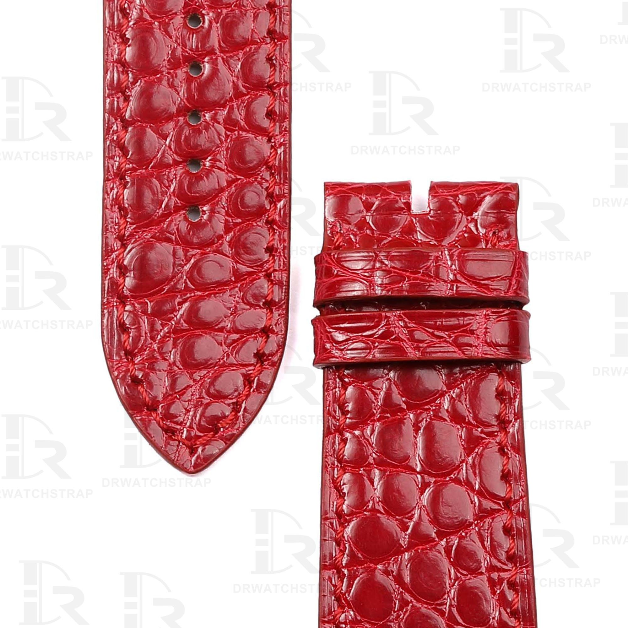 Buy Custom Apple watch band Red Round scale American Alligator 38mm 40mm 42mm 44mm Handmade straps (3)