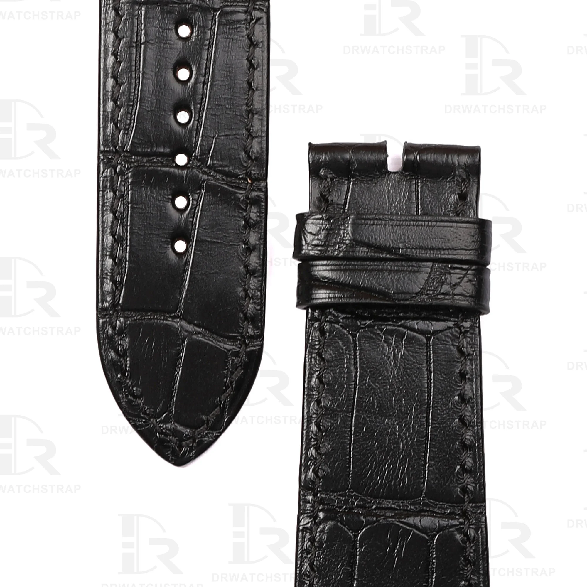 Buy Custom Apple watch strap Black Belly Scale American Alligator 38mm 40mm 42mm 44mm Handmade watch bands (3)