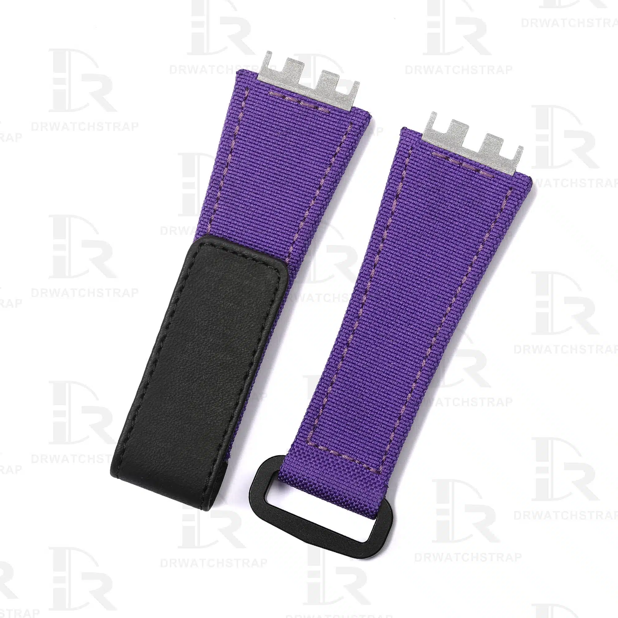 Buy Custom Hublot Big Bang-E 440 Purple canvas Velcro straps Handmade watchbands