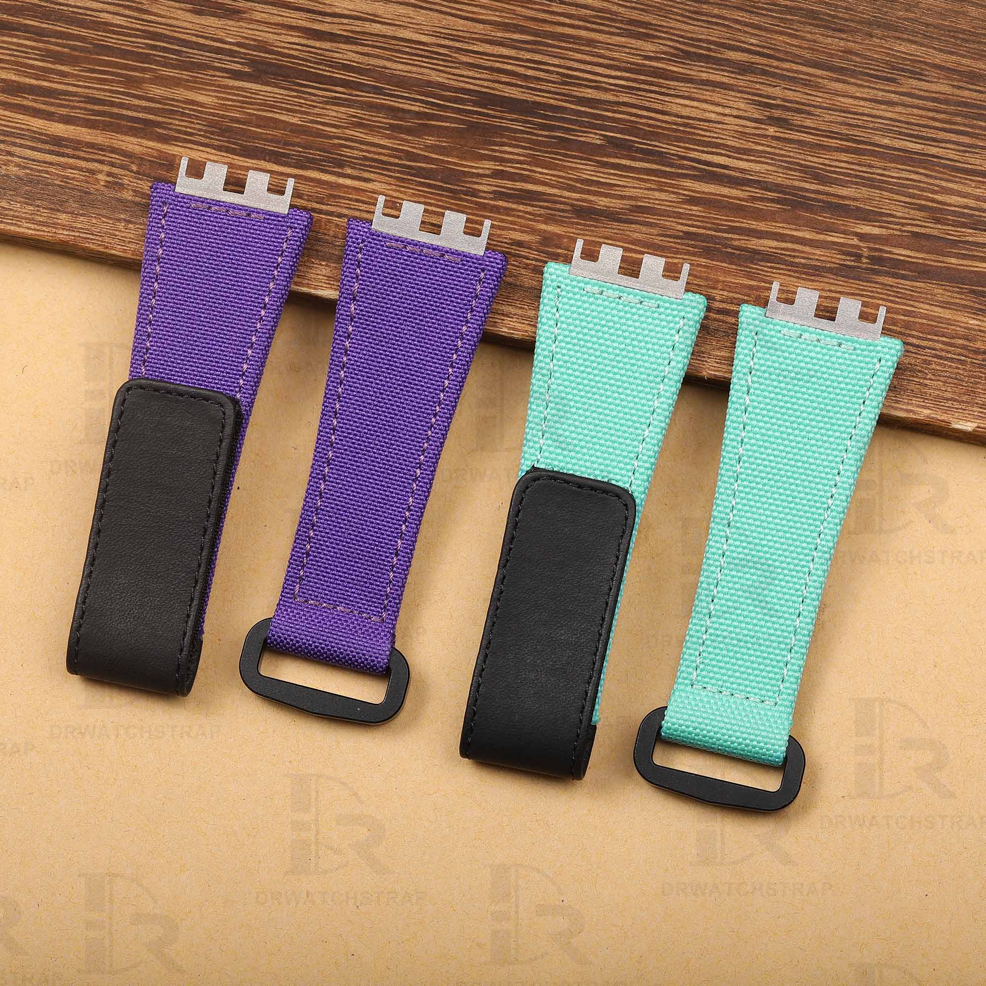 Buy Custom Hublot Big Bang-E 440 Black canvas Velcro straps Handmade watchbands (8)