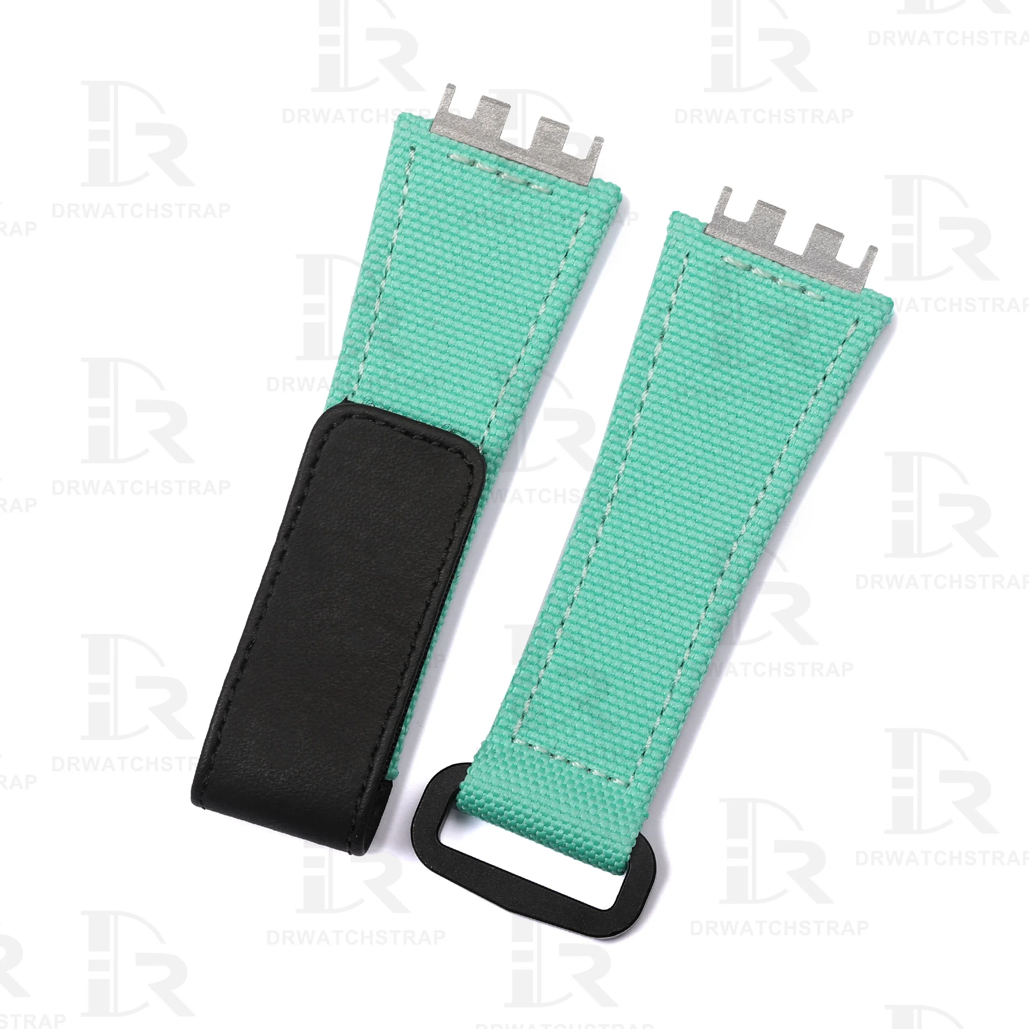 Buy Custom Hublot Big Bang-E 440 Tiffany Blue canvas Velcro straps Handmade watchbands