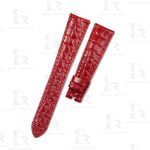 Genuine red alligator leather watch strap for Chopard Happy Diamonds