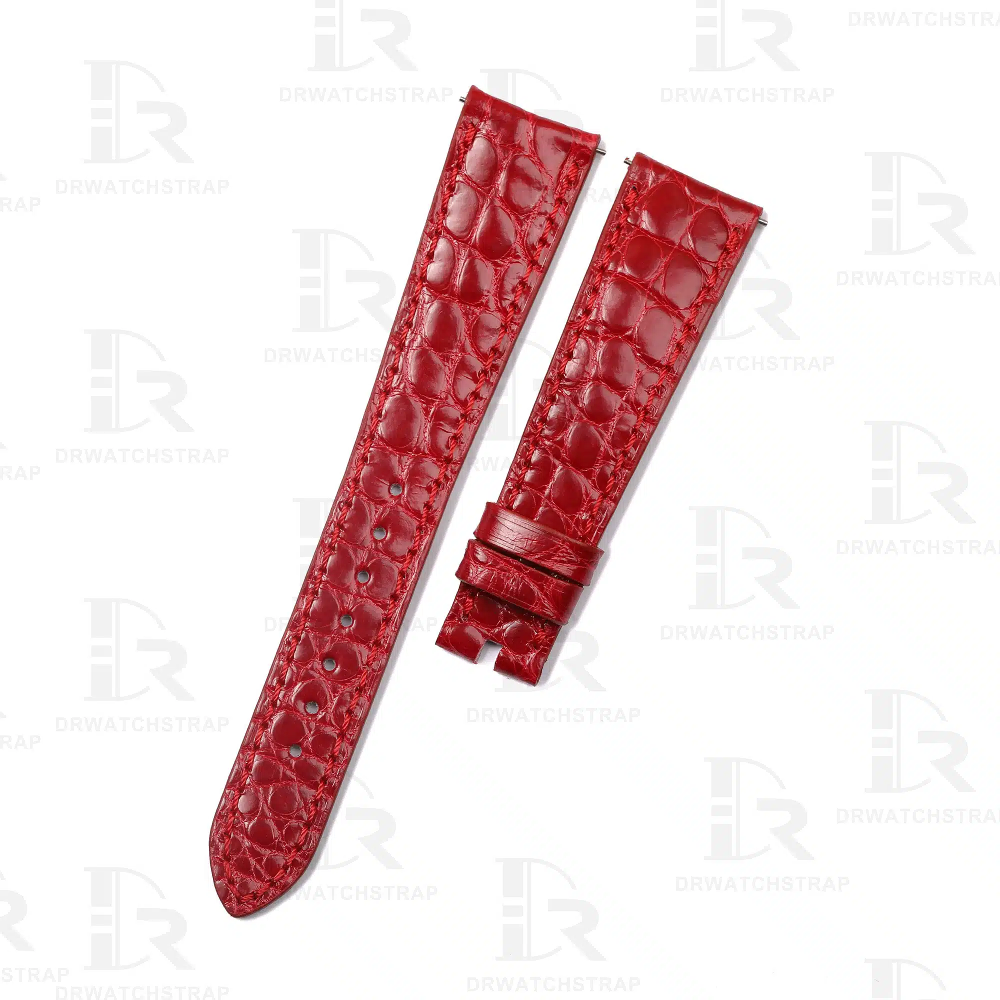 Buy custom Round scale American Alligator Red Leather straps Audemars Piguet classic watch strap 18mm Handmade (2)