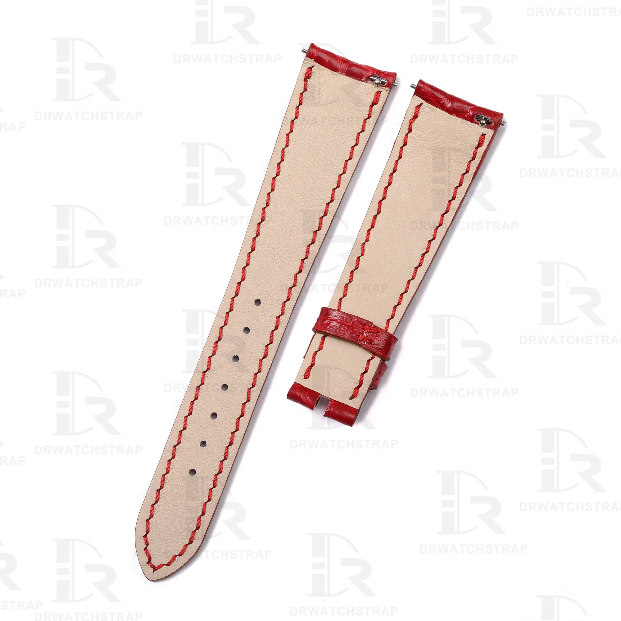 Buy custom Round scale American Alligator Red Leather straps Audemars Piguet classic watch strap 18mm Handmade (3)