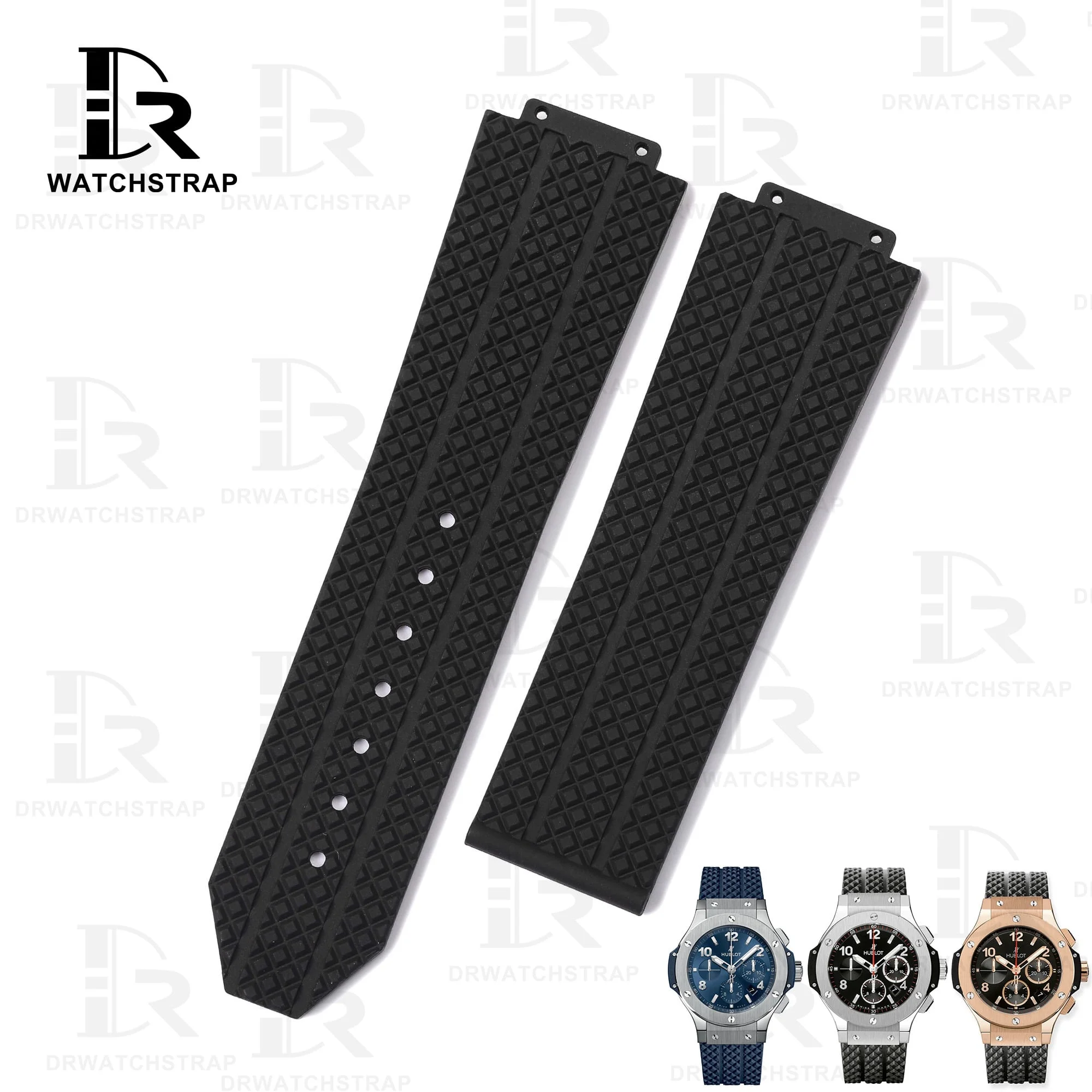 Buy replacement Hublot Geneve Big Bang classic fusion rubber strap 12 25 80 Black watch band for sale