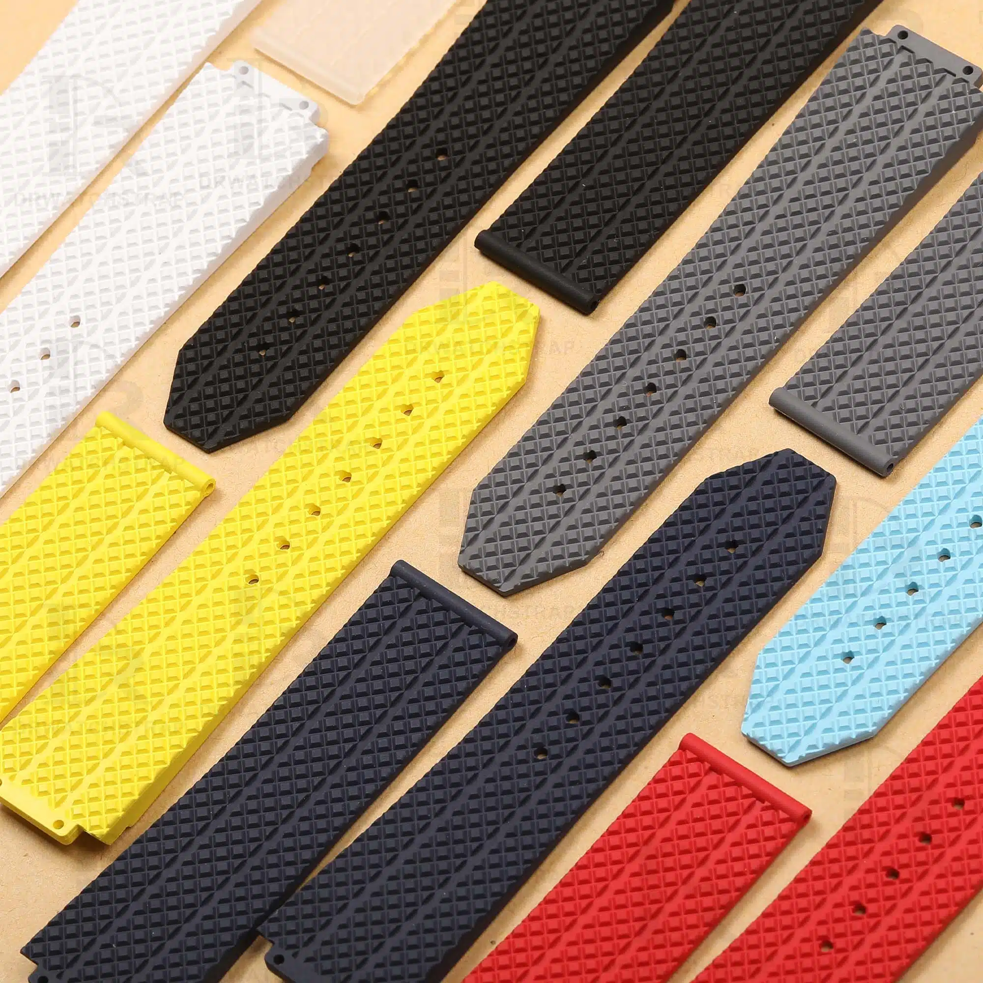 Black Orange White Grey Blue Red Yellow Green silicone replacement watch bands 12 25 80 for hublot big bang rubber strap for sale