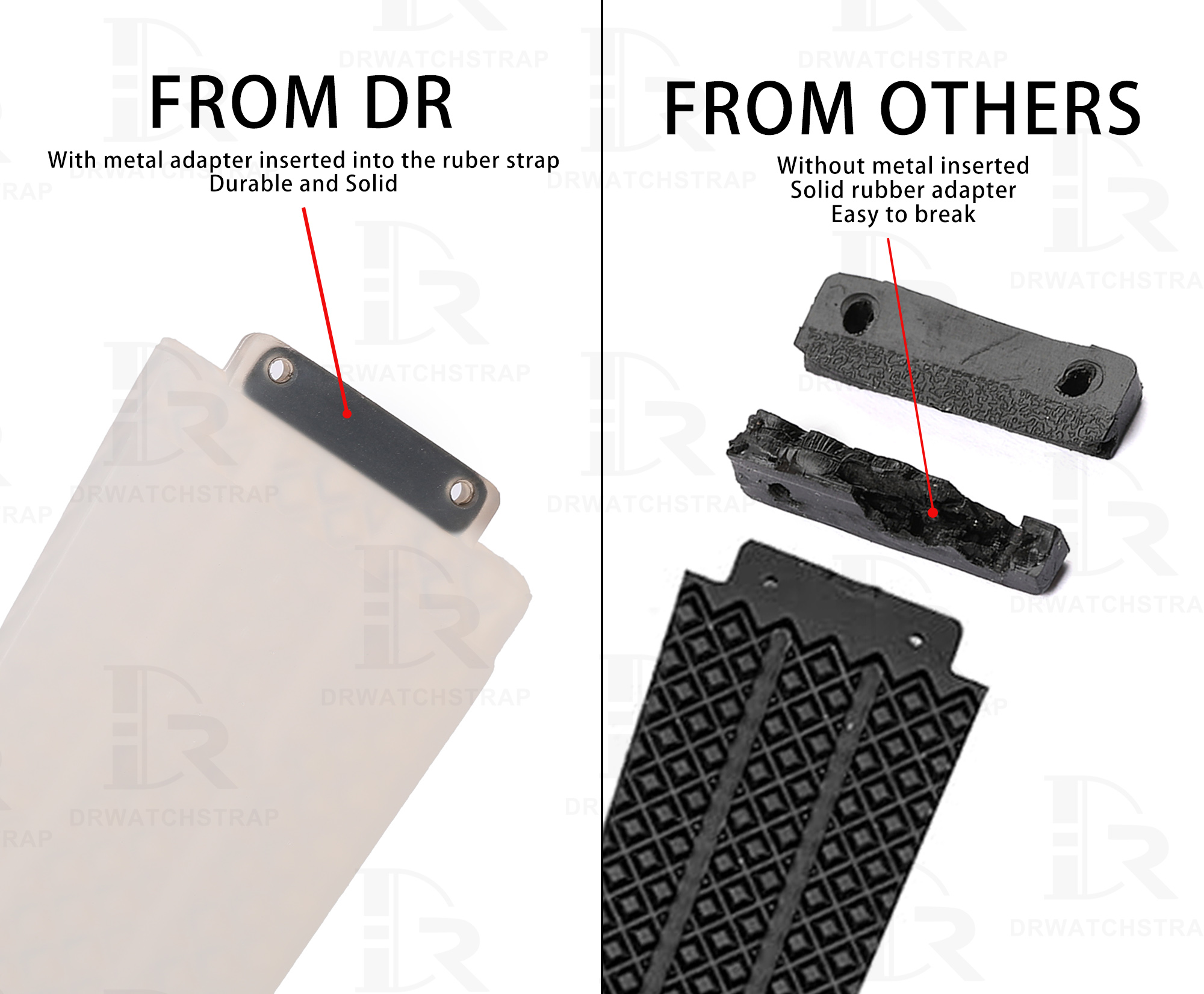 Drwatchstrap Hublot Big Bang rubber strap vs others silicone watch band adapter