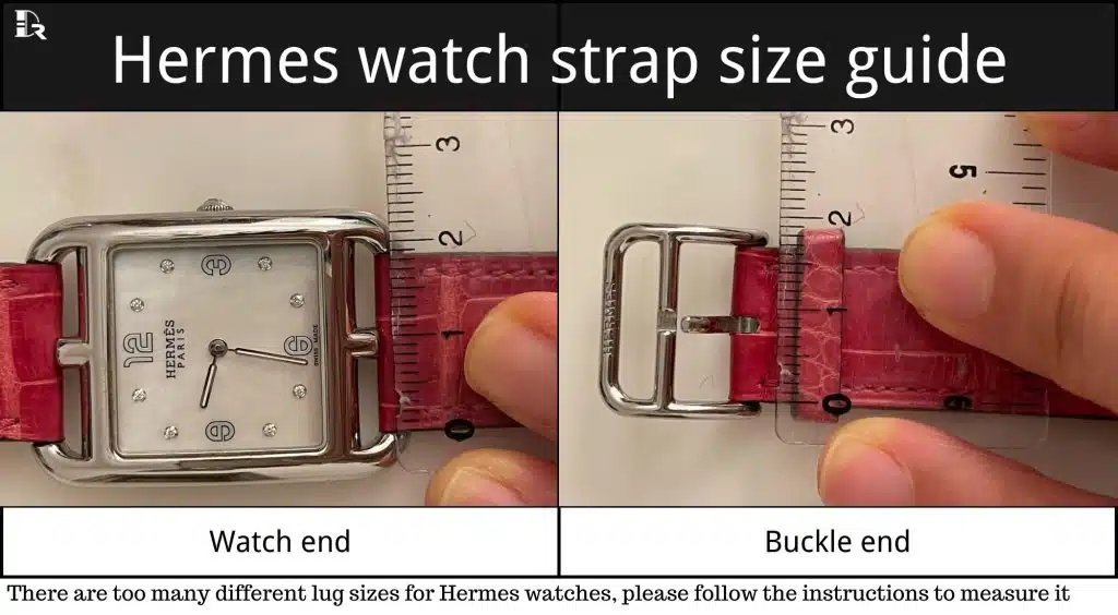 How to measure Hermes watch band strap lug size