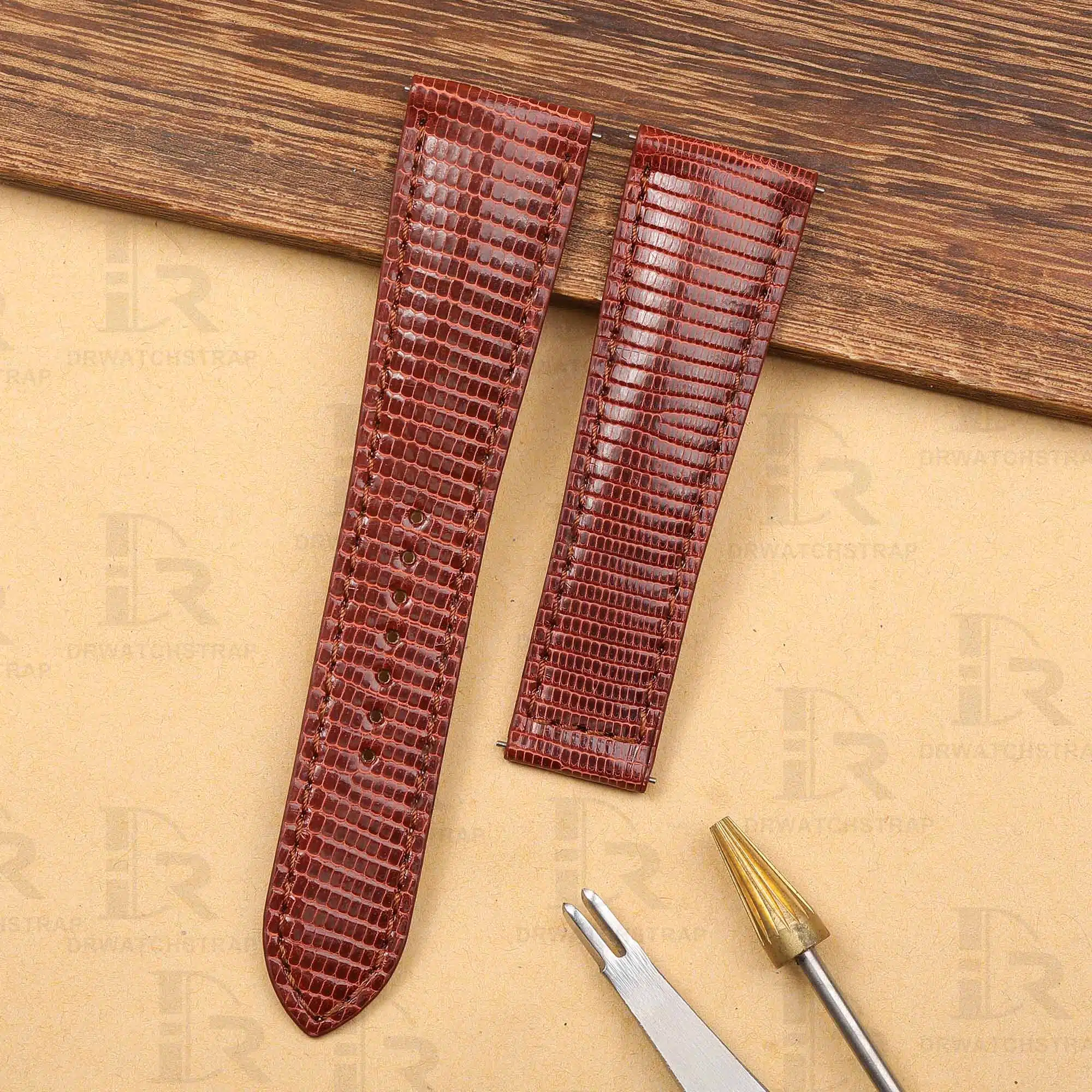 Replacement Cartier tank Lizard leather Brown strap 16mm 17.5mm 18mm 20mm 23mm watchbands (1)