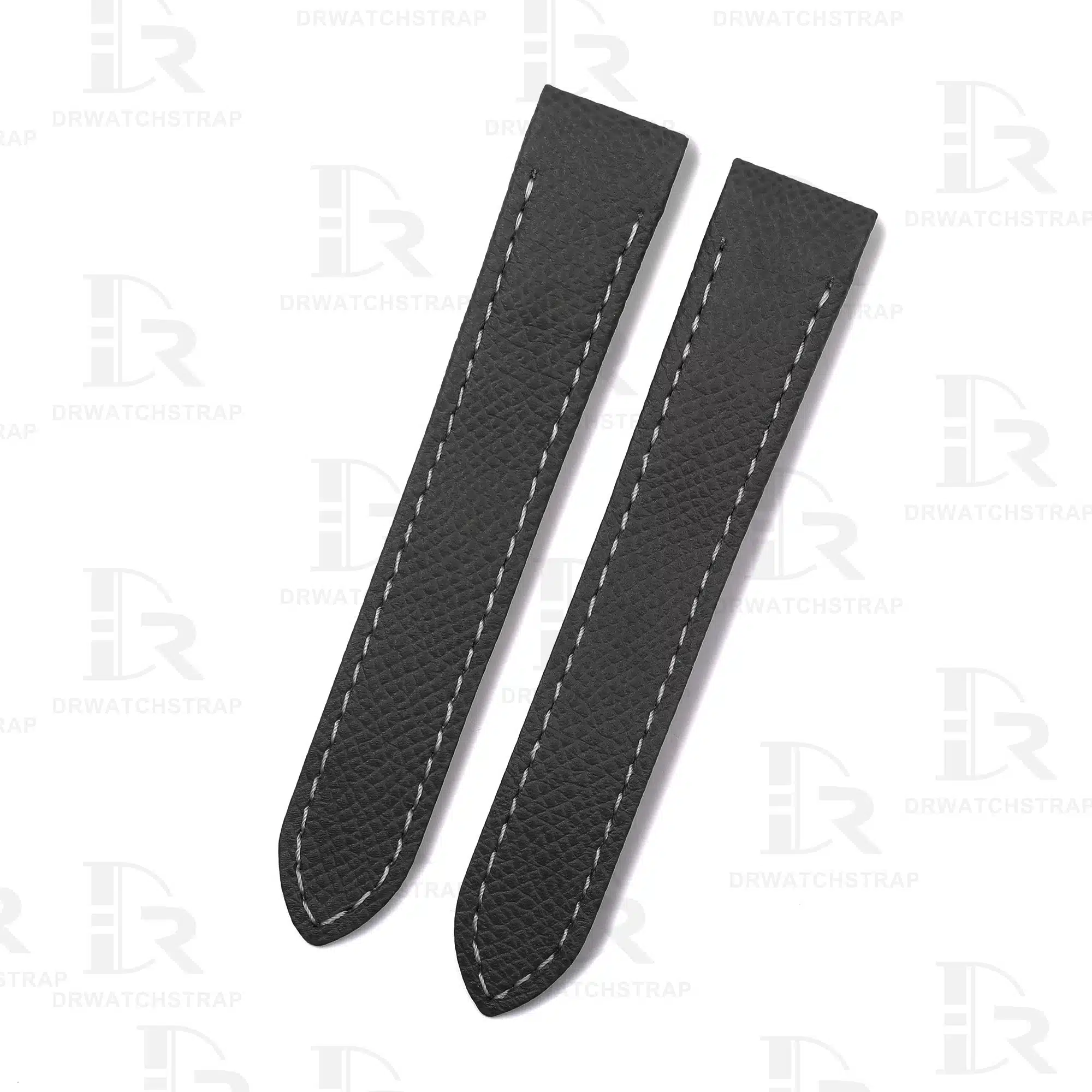 Buy Custom Cartier santos galbée xl straps handmade Black Epsom Calfskin leather watch strap