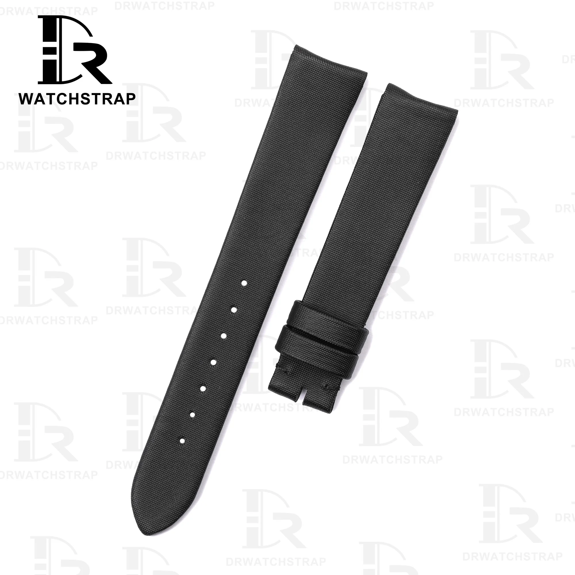 Buy Custom Curved End Black Satin watch strap for sale 20mm 21mm 22mm Handmade Satin watchbands (1)