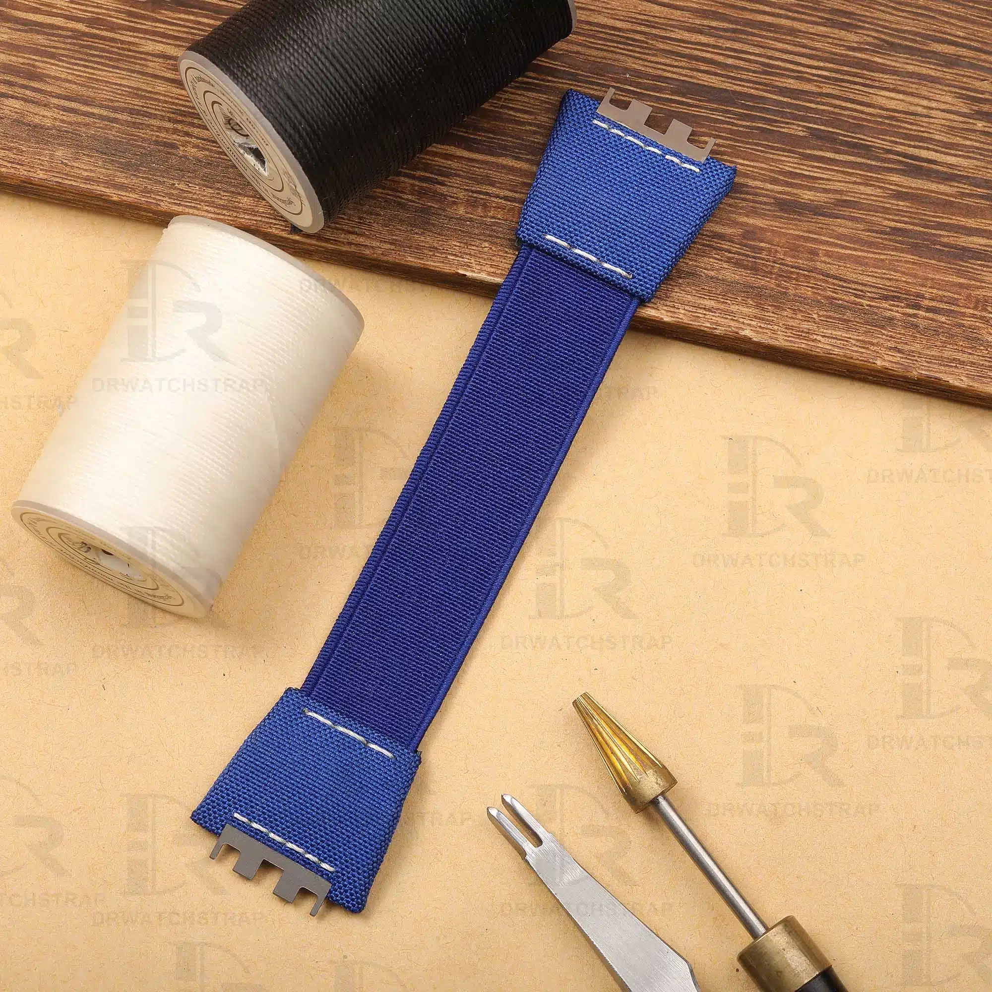 Buy Custom elastic Hublot band replacement Handmade Blue elastic watch straps for sale (1)