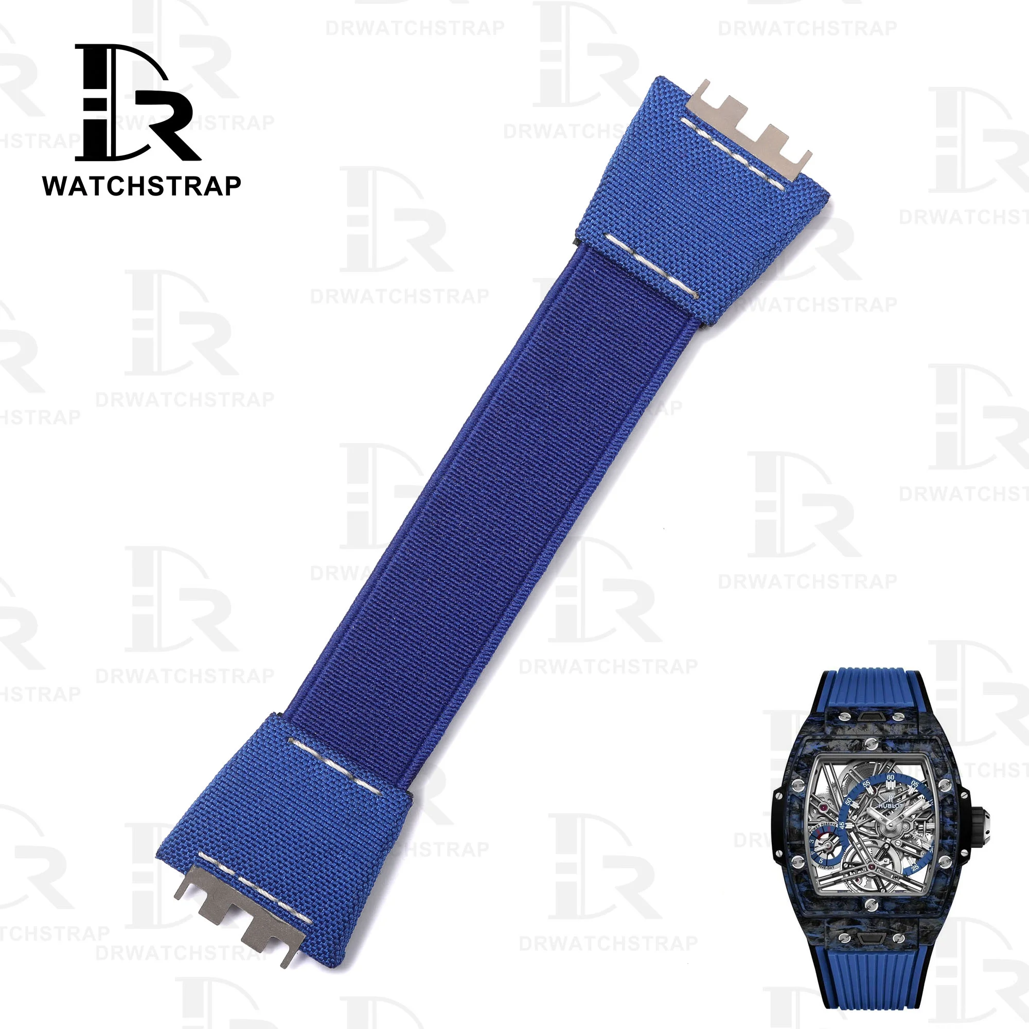 Buy Custom elastic Hublot band replacement Handmade Blue elastic watchbands for sale