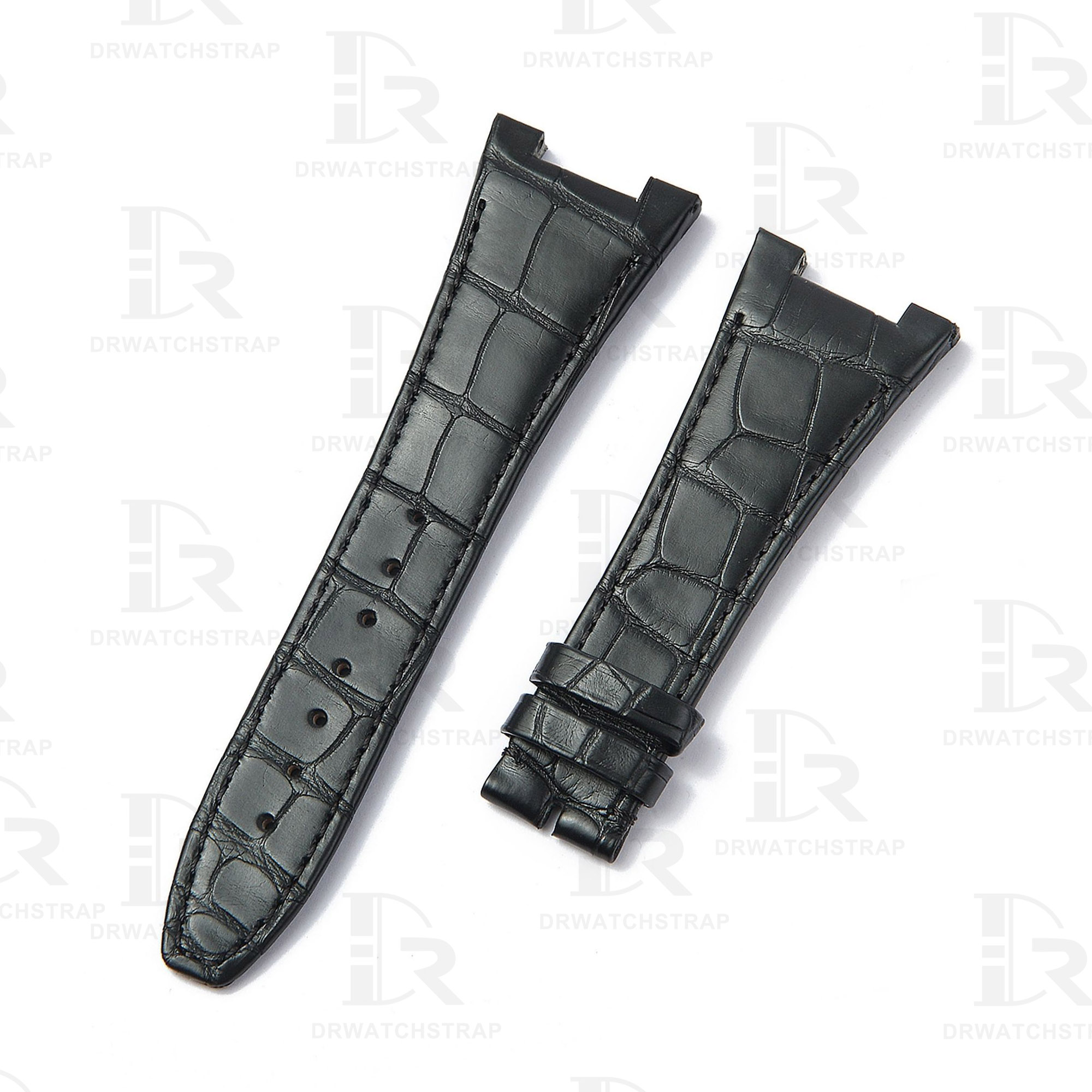 Buy Handmade Custom Black Alligator leather watch band IWC big ingenieur strap Replacement watchband (2)