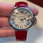 Custom Cartier Roadster 2510 xl replacement red alligator crocodile leather strap 19mm 20mm watch bands