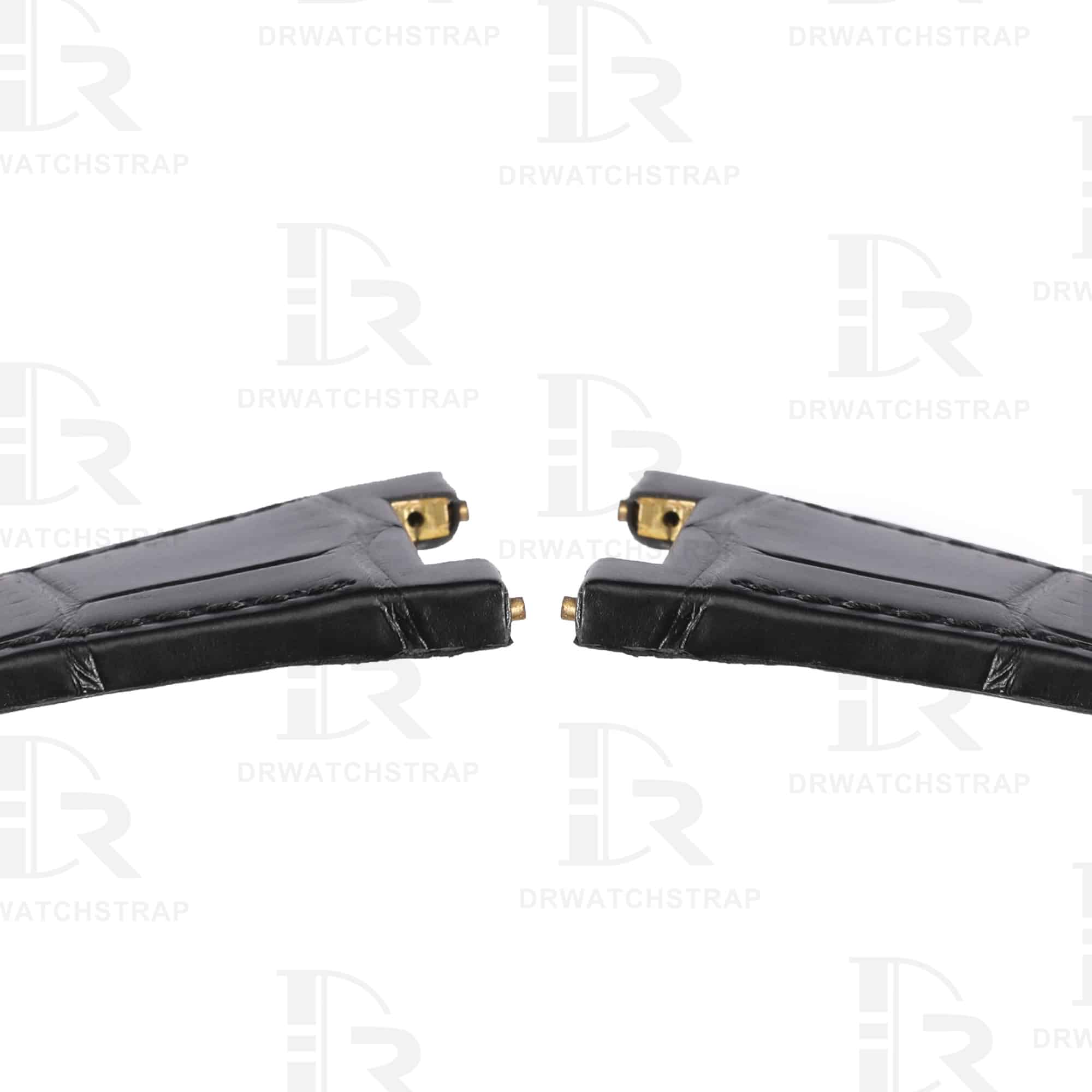Custom Handmade Black Alligator leather watch band IWC big ingenieur strap Replacement watchband
