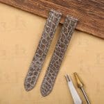 Custom best quality material alligator crocodile Cartier Tank Ronde solo grey gray watch leather strap replacement 16mm 18mm 20mm 23mm size compatible with Cartier Tank Ronde solo small large