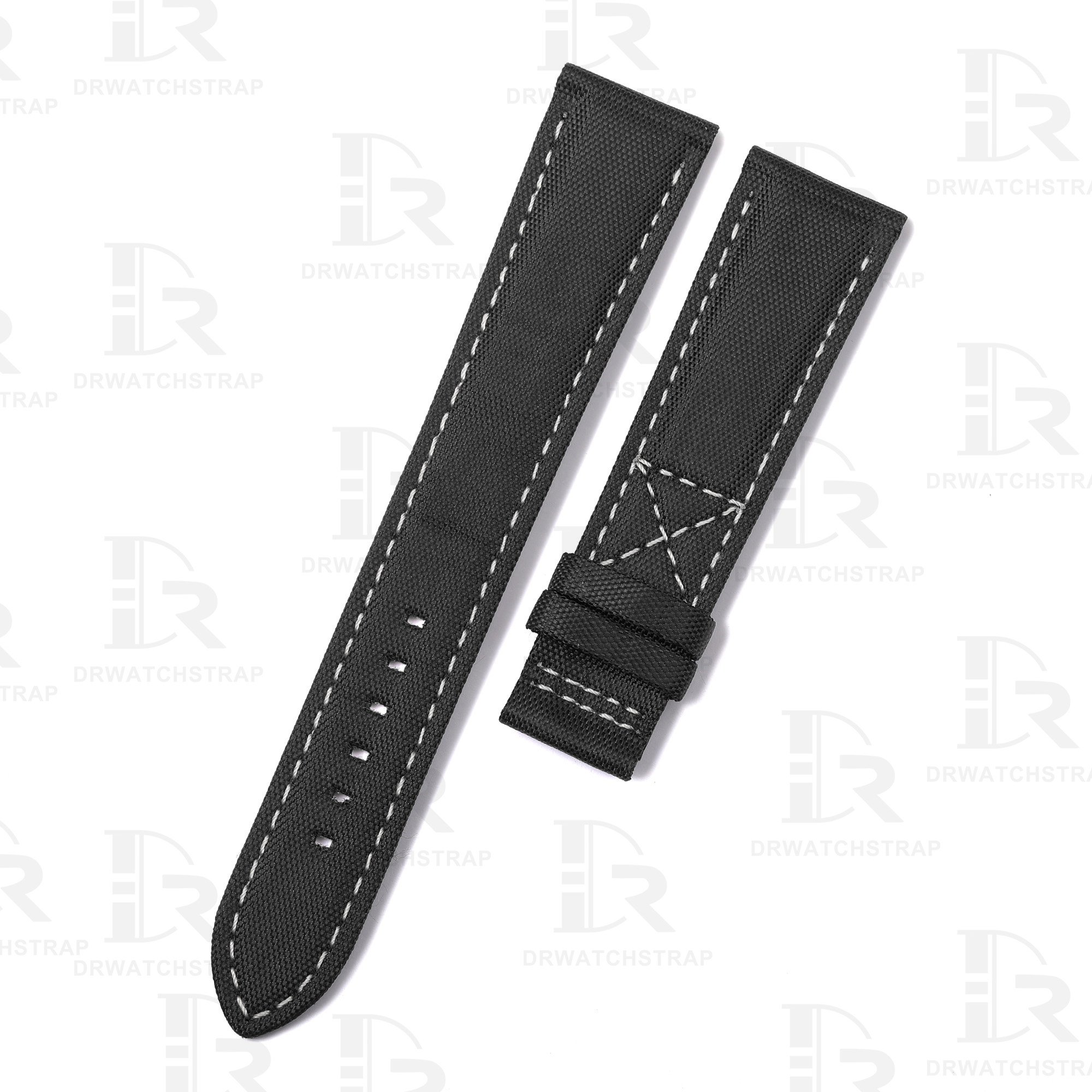 Custom high-density Patek Philippe Calatrava Pilot Travel Time 5524r 001 Black Canvas watch straps replacement handcrafted nylon watch strap for sale