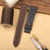 Custom high-density Patek Philippe Calatrava Pilot Travel Time 5524r 001 Brown Canvas watch straps replacement handcrafted nylon watch band for sale (1)