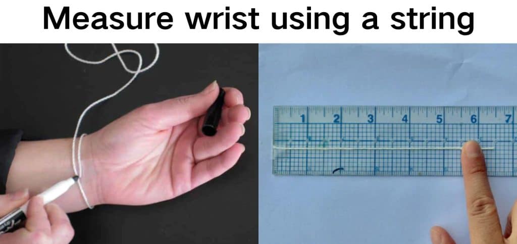 Measure wrist size with a string