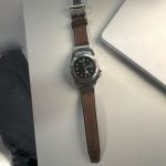 Tudor Black Bay P01 black canvas leather strap replacement 20-18mm