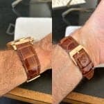 Breguet Type XXI 3810 Handmade brown Alligator leather strap red stitching