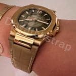 Custom aftermarket brown alligator crocodile replacement alligator leather watch strap and watch band for Bvlgari Diagono Aluminium al38a L3276 luxury watches bands online at a low price for mens ladies from dr watchstrap