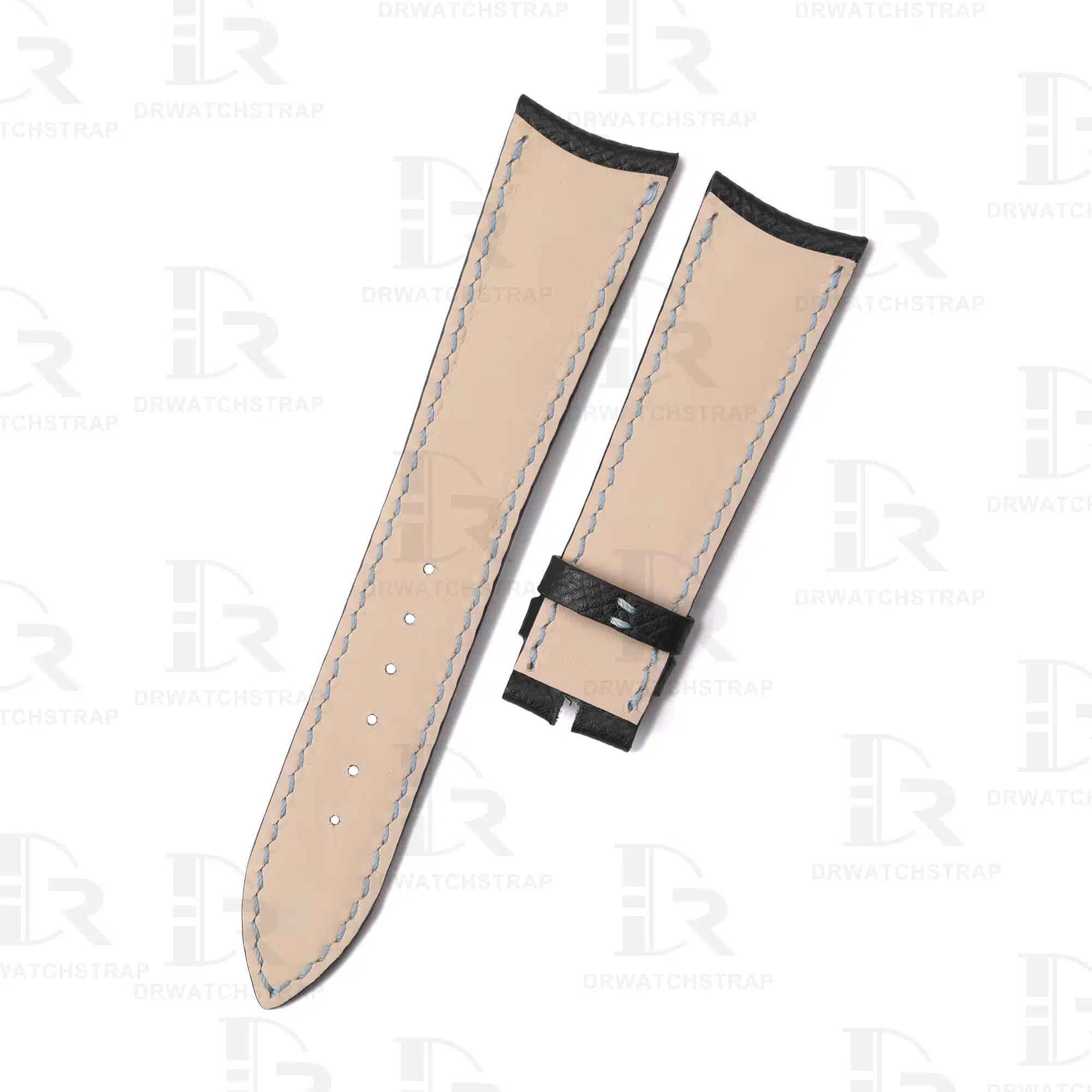 Buy Curved End custom Black Epsom leather watch band for Audemars Piguet Millenary Handmade ap leather strap for sale (2)