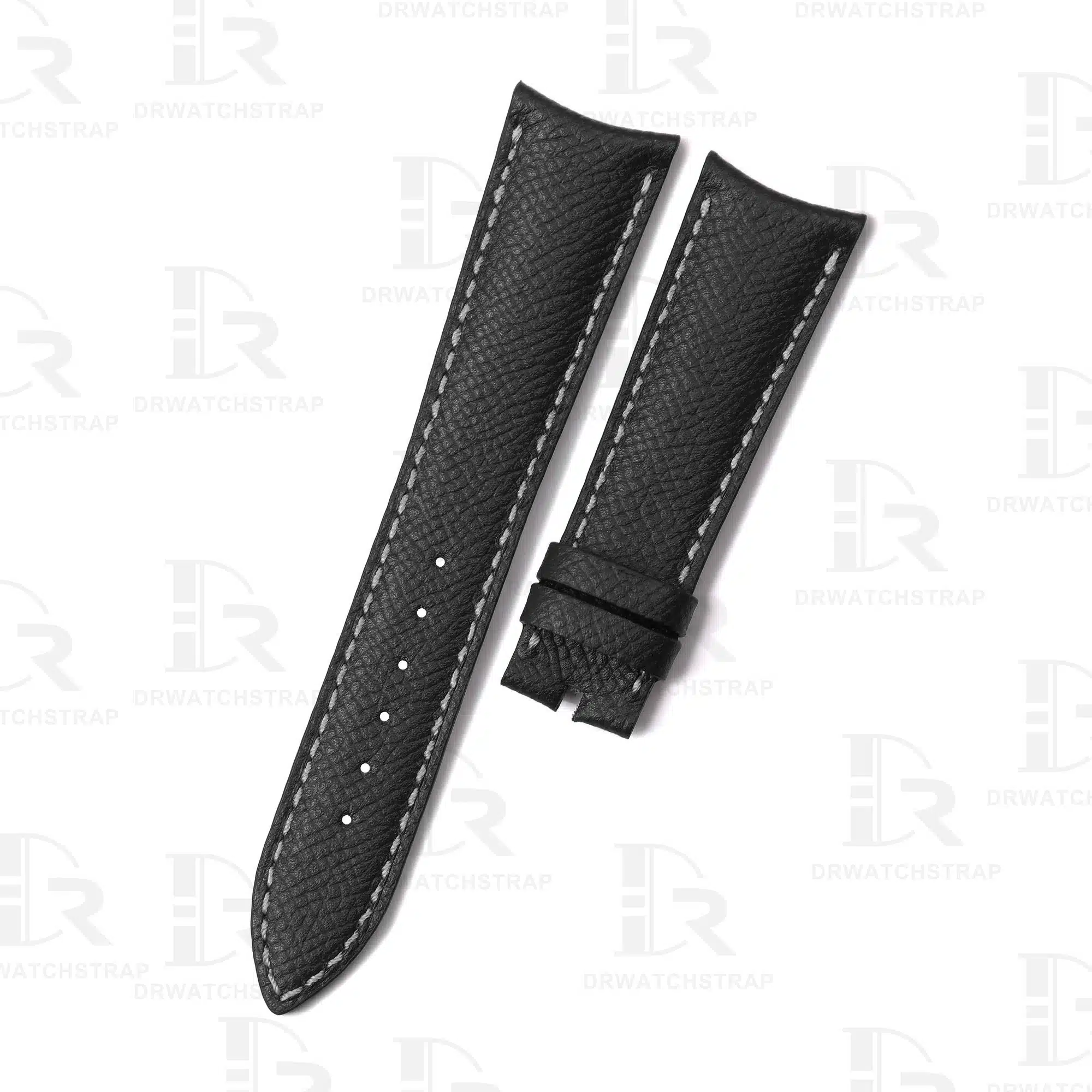 Buy Curved End custom Black Epsom leather watchband for Audemars Piguet Millenary Handmade ap leather strap for sale (1)