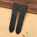 Custom premium calfskin black leather watch strap replacement for Franck Muller Vanguard V45 V41 V32 luxury watches