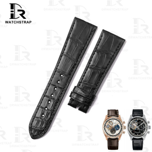 Buy Custom Black alligator leather strap Zenith el primero watch band Handmade for sale straps (1) Buy Custom Black alligator leather strap Zenith el primero watch band Handmade for sale straps (1)